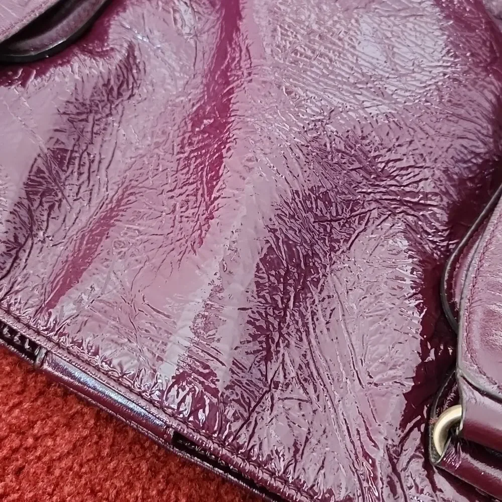 Michael Kors Burgundy Patent Leather Shoulder Bag